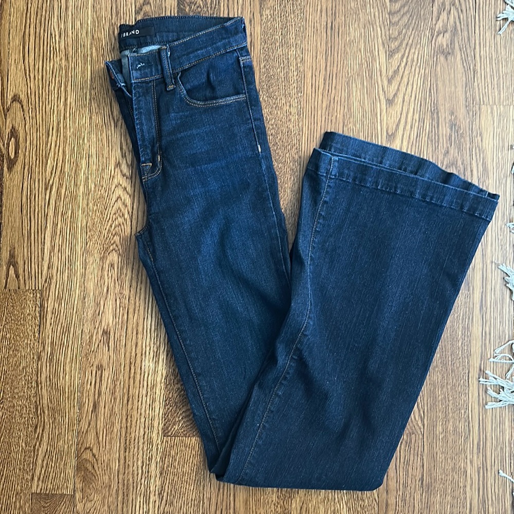 J Brand High waisted stretch flared jeans